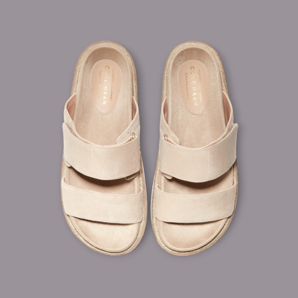 Womens Cole Haan Cloudfeel Slide Sandal, Sesame. W25215 - Picture 3 of 4